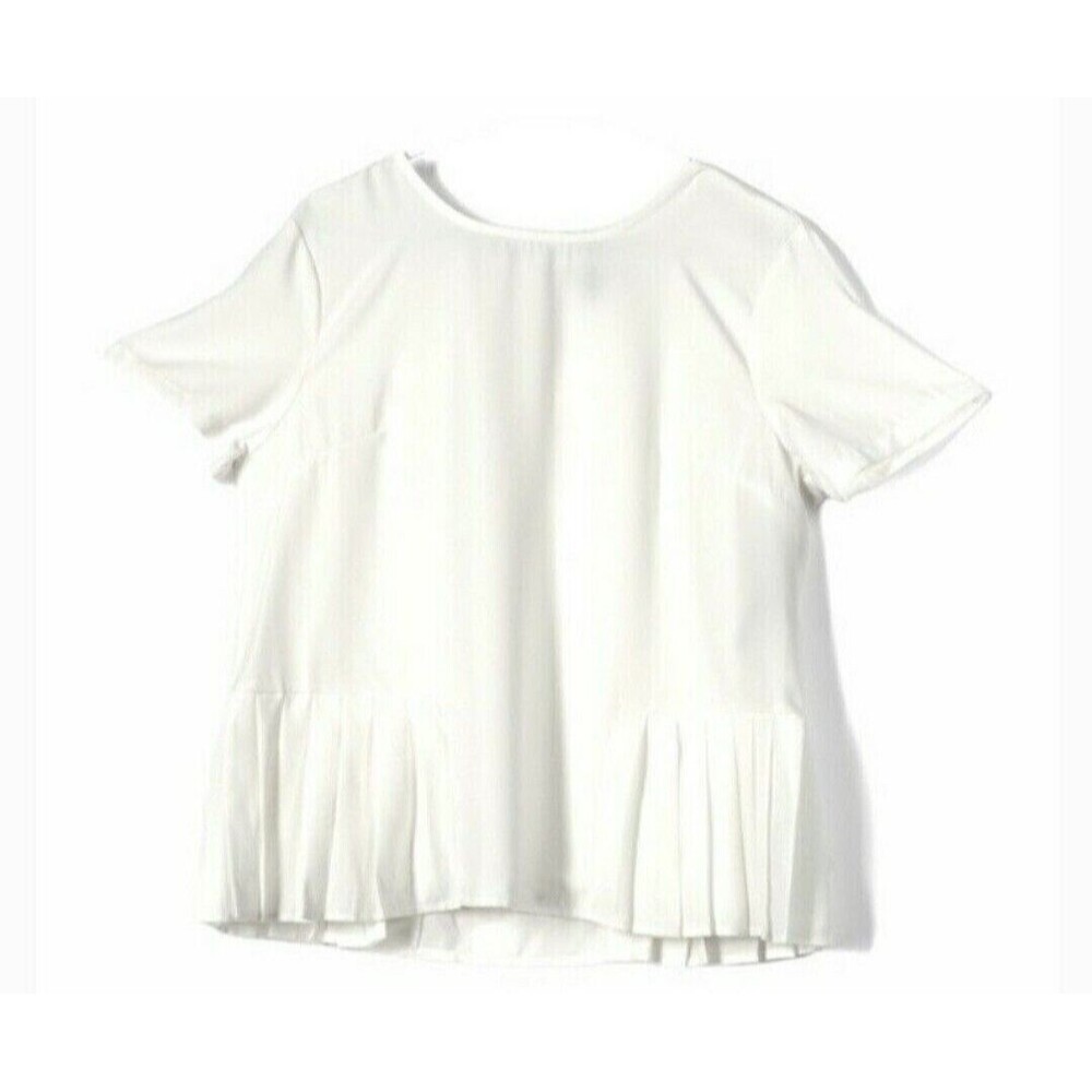 Massini Short Sleeve Pleated Hem Top Women's Medium
